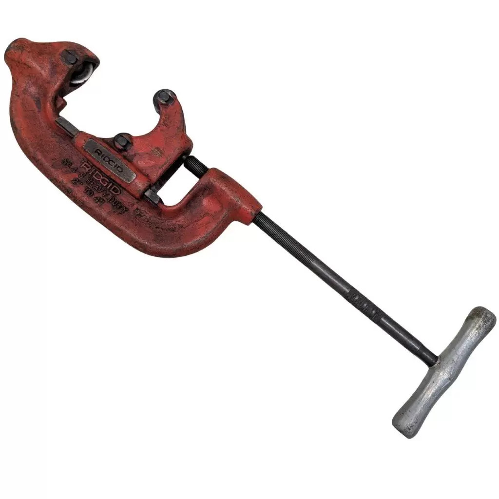 RIDGID No. 4-S Heavy-Duty Pipe Cutter, 2″–4″ capacity, extra-long shank, two-man