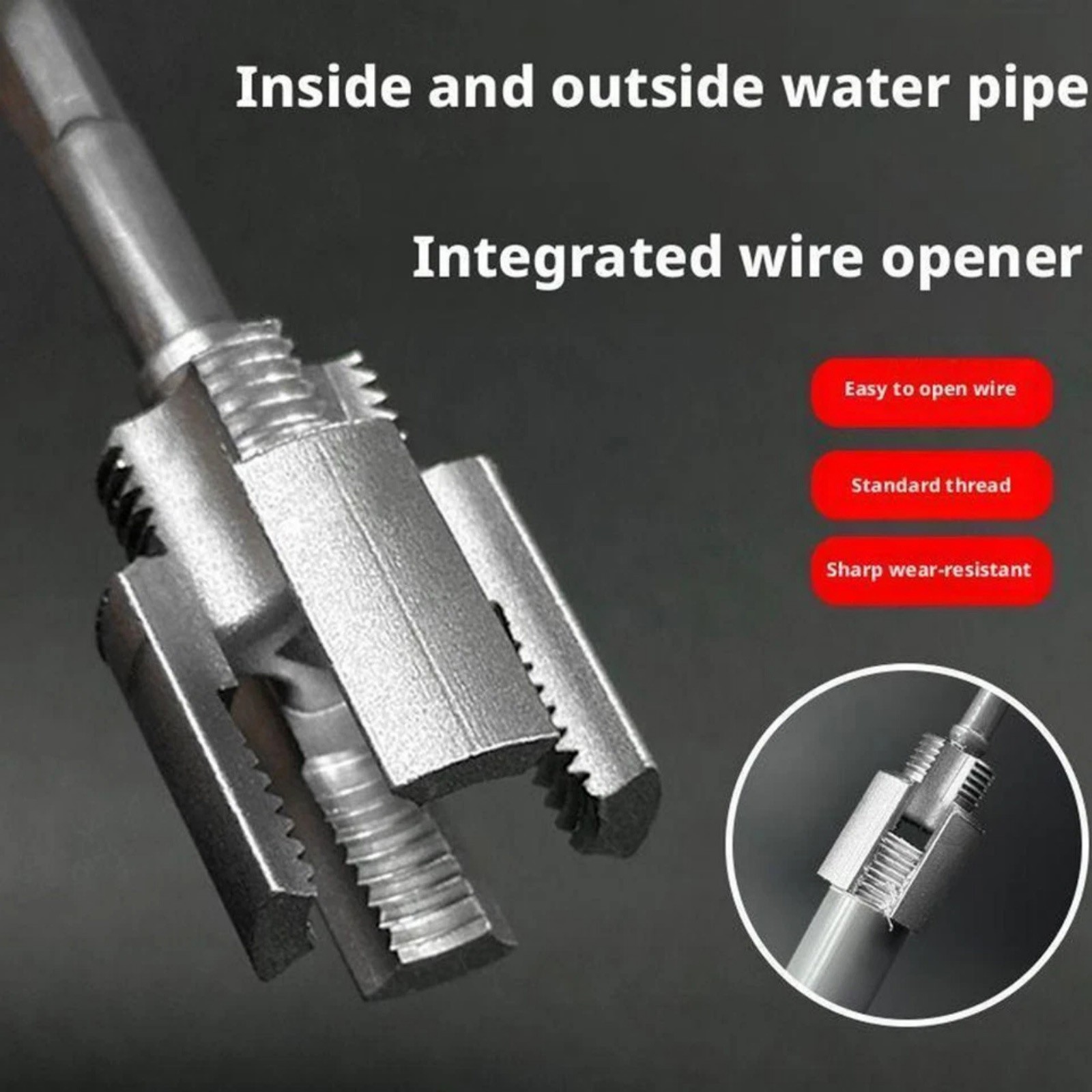 1× Integrated Internal and External Pipe Threading Repair Part Tool Set 1/2 inch