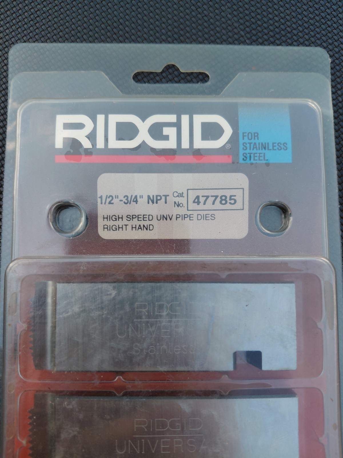 Ridgid NPT High Speed UNV Pipe Dies Right Hand Threading Machine 47785 1/2-3/4