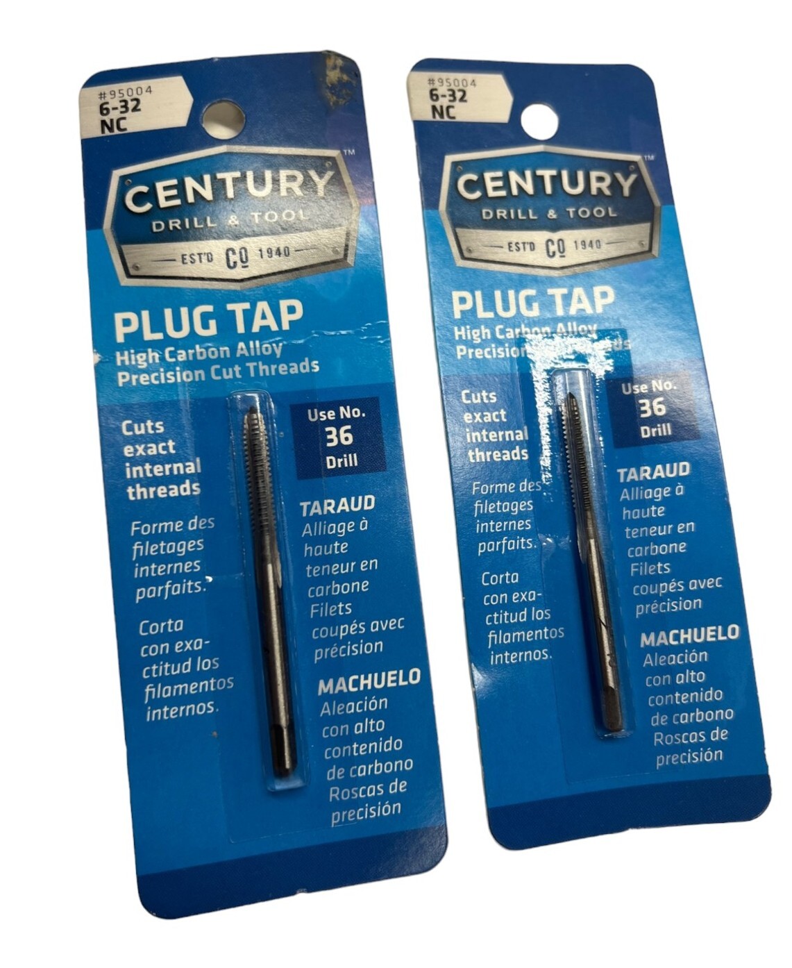 Century Drill & Tool 95004, 6-32NC Plug Tap (LOT OF 2) **SALE**