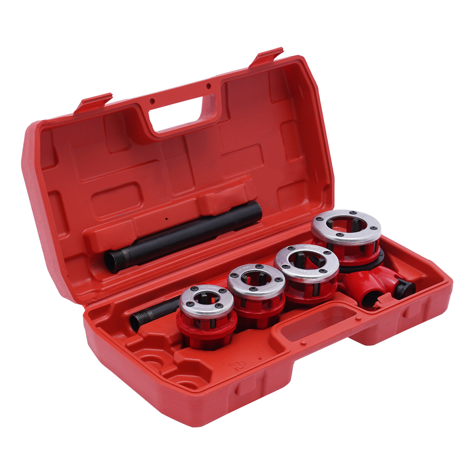 Manual Ratchet Pipe Threading Threader Die Head Handle Set 1/2” to 1-1/4” BSPT