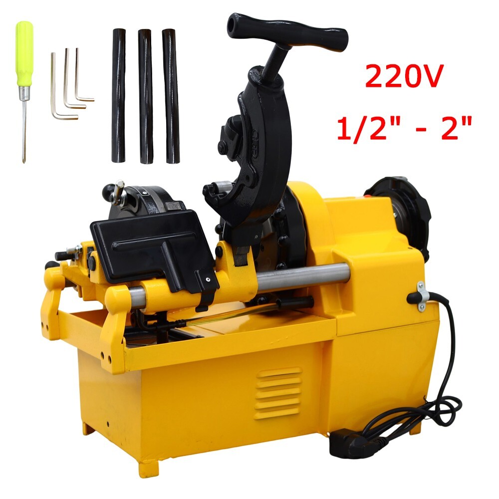 1/2″-2″ Electric Pipe Threader Thread Machine 220V Powered Pipe Threading Cutter