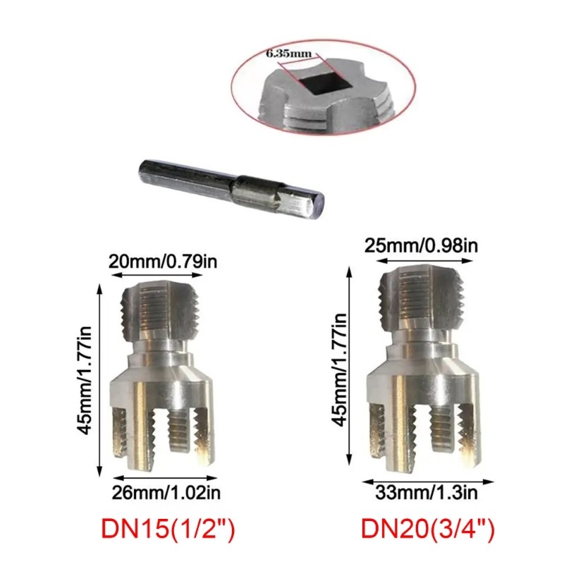 1/2Inch 3/4In Hex Shank Electric Drill Adapter Internal External Thread Cutter