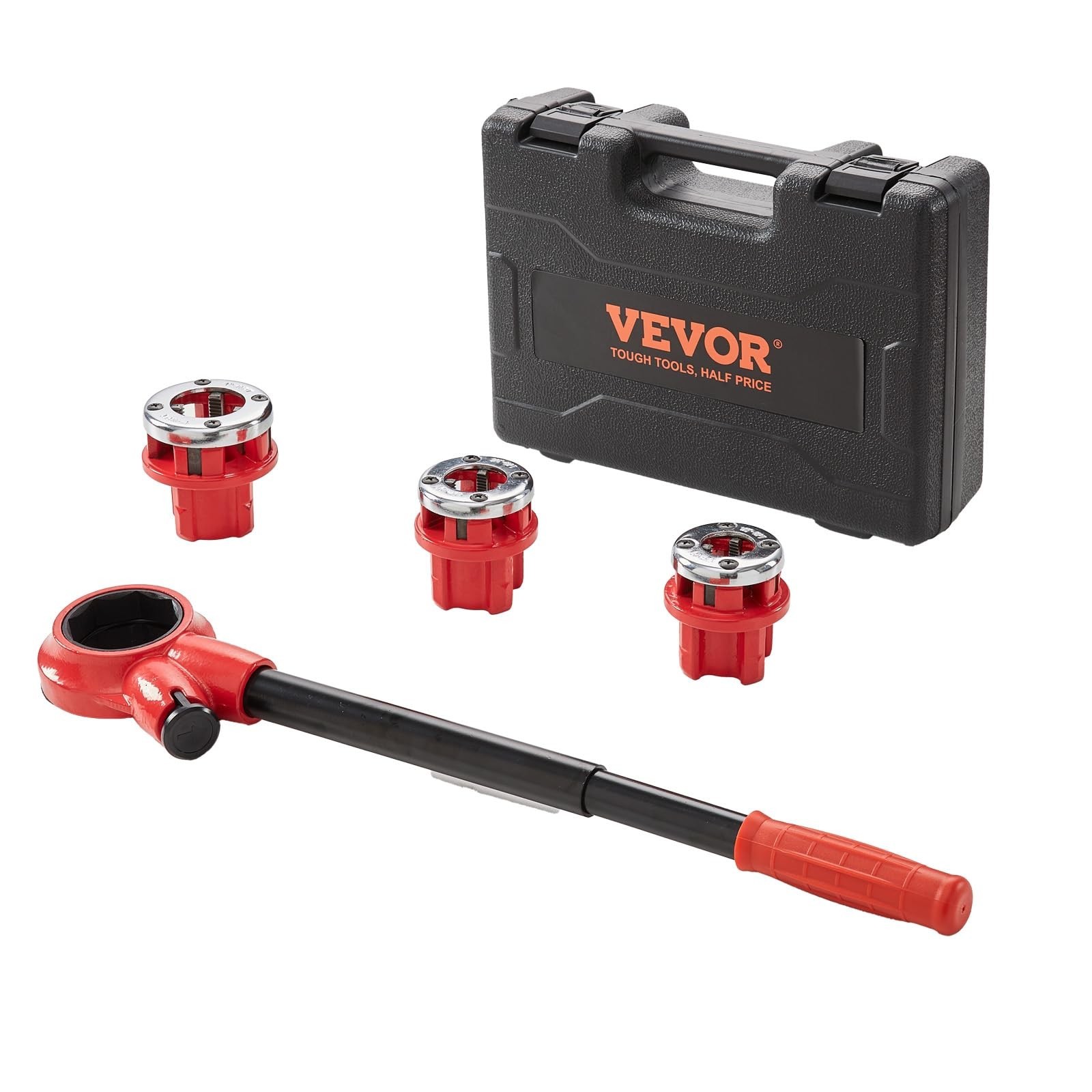 Portable Ratchet Pipe Threader Kit – 3 Dies (1/2″, 3/4″, 1″) for Plumbing Repair