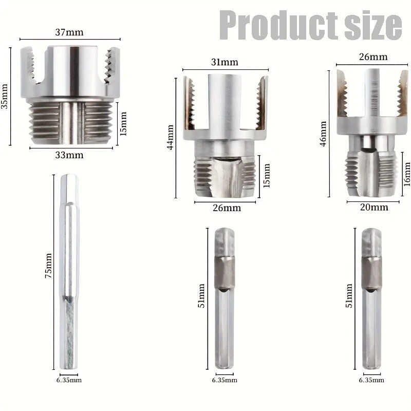 3pcs Internal and External Threading Tool,Suitable for 1/2″, 3/4″, and 1″ PVC/