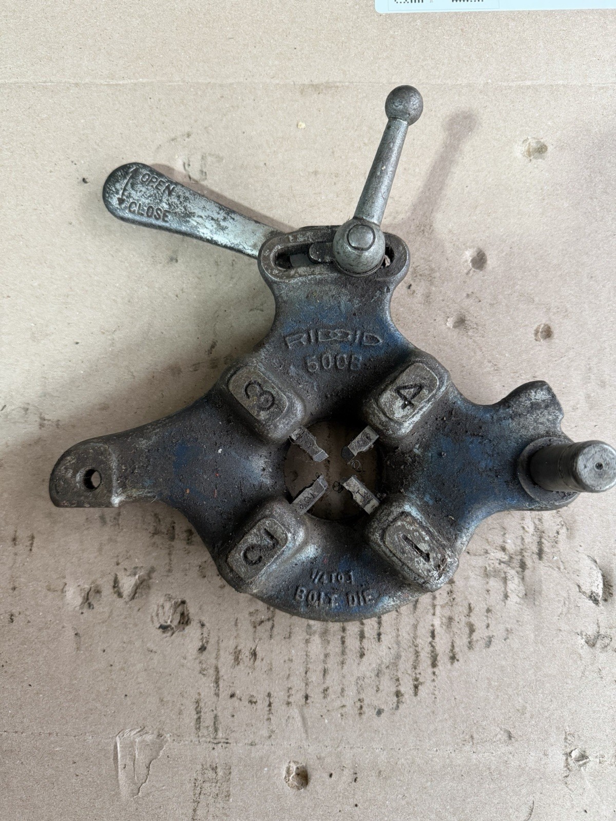 Rigid 500B Pipe Threading Die Head 1/4” To 1” With 5/8” Dies