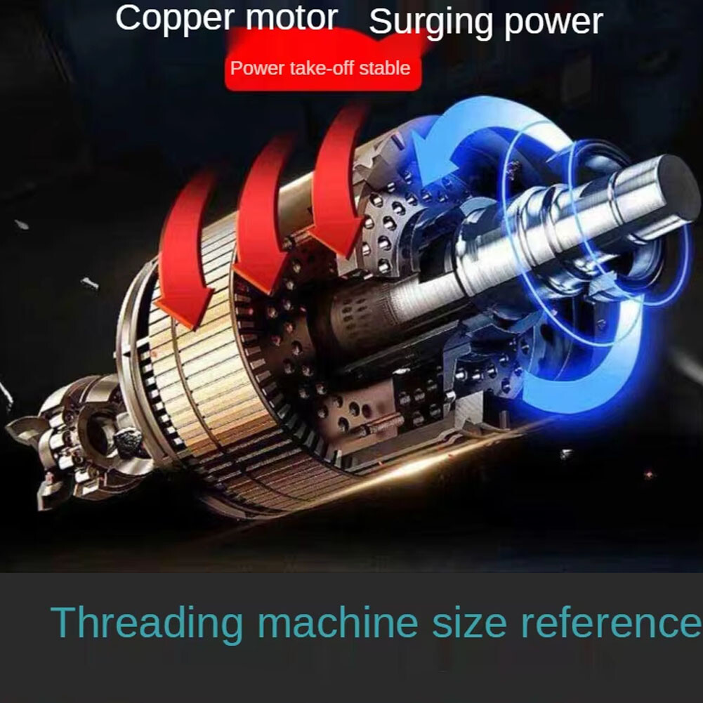 Household Pipe Threader Handheld Galvanized Iron Pipe Sleeve Machine 220V 2200W