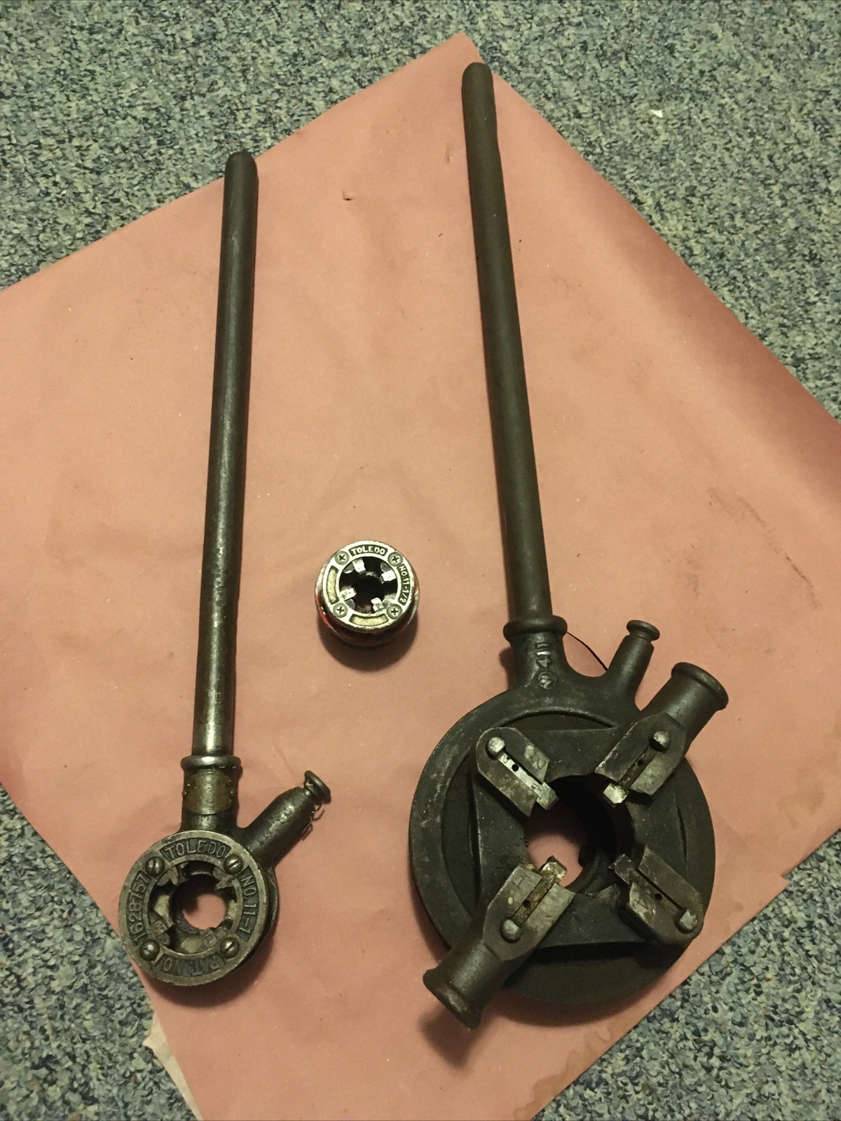 Toledo Pipe Threading Tools No. 1-A, 11-1, & 11-1/2. Thread Sizes 1-1/2, 1, 1/2