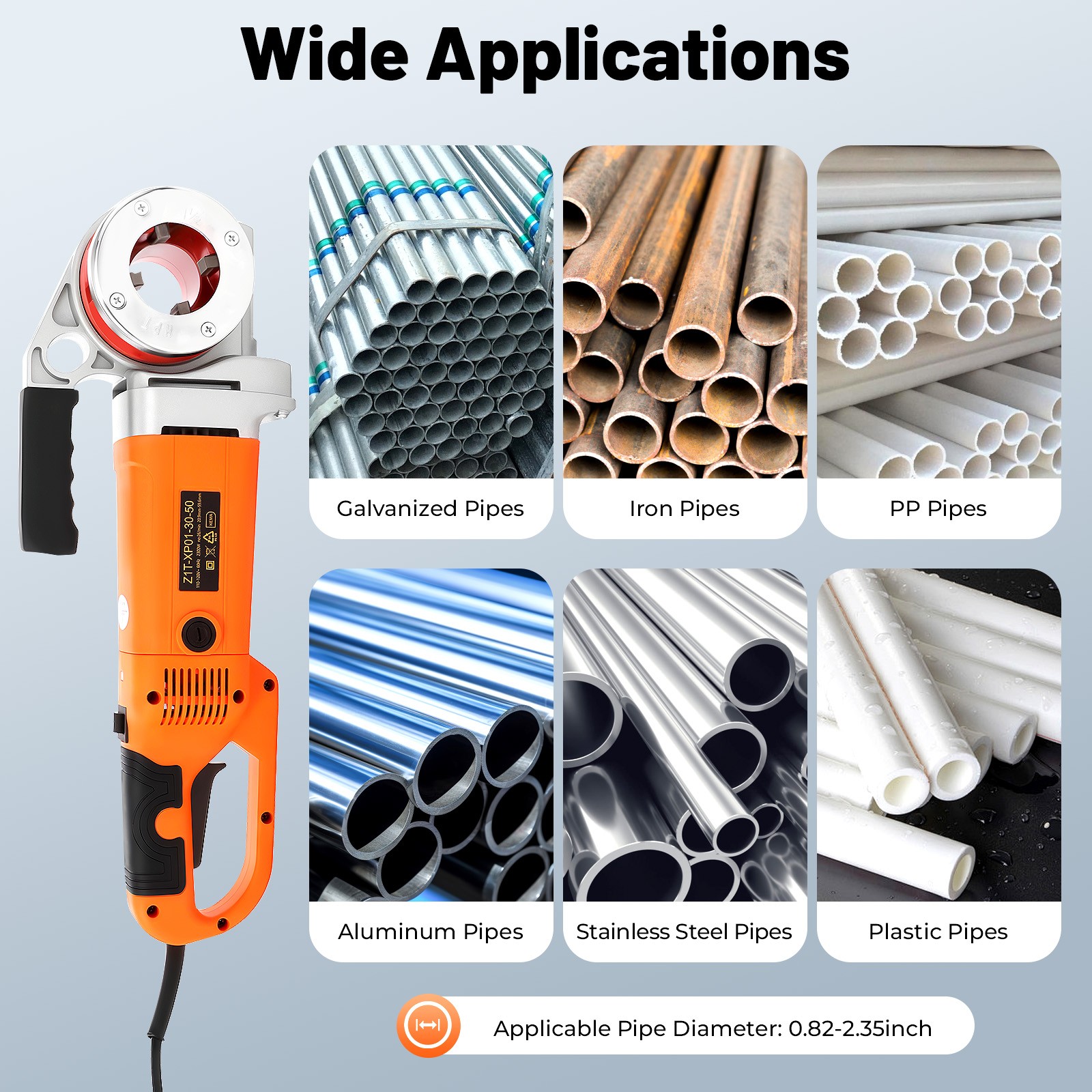 2300W Electric Pipe Threader w/ 6 Dies -Efficient Pipe Threading Machine 1/2″-2″