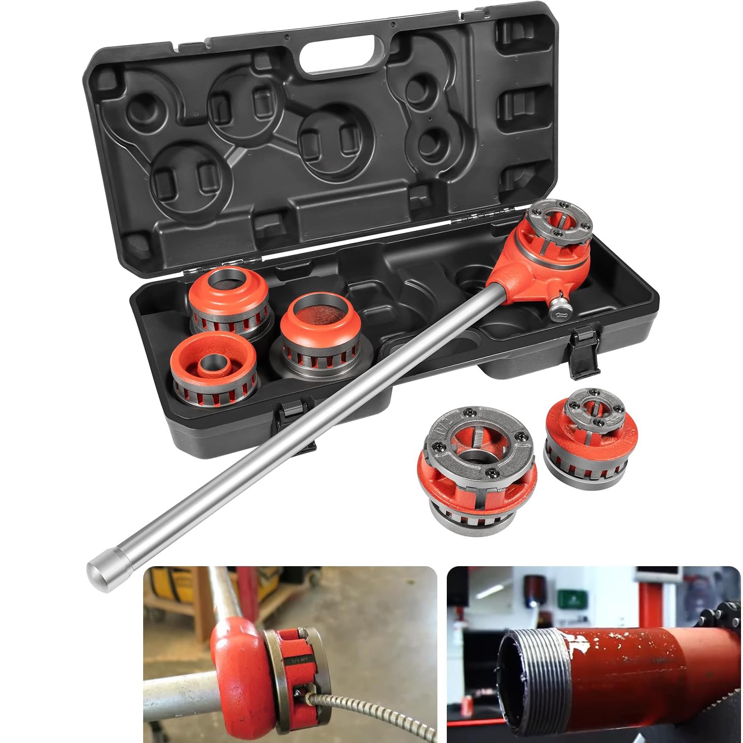 Tool 12-R 1/2″ – 2″ NPT Exposed Ratchet Pipe Threader Set fits RIDGID Dies 36475