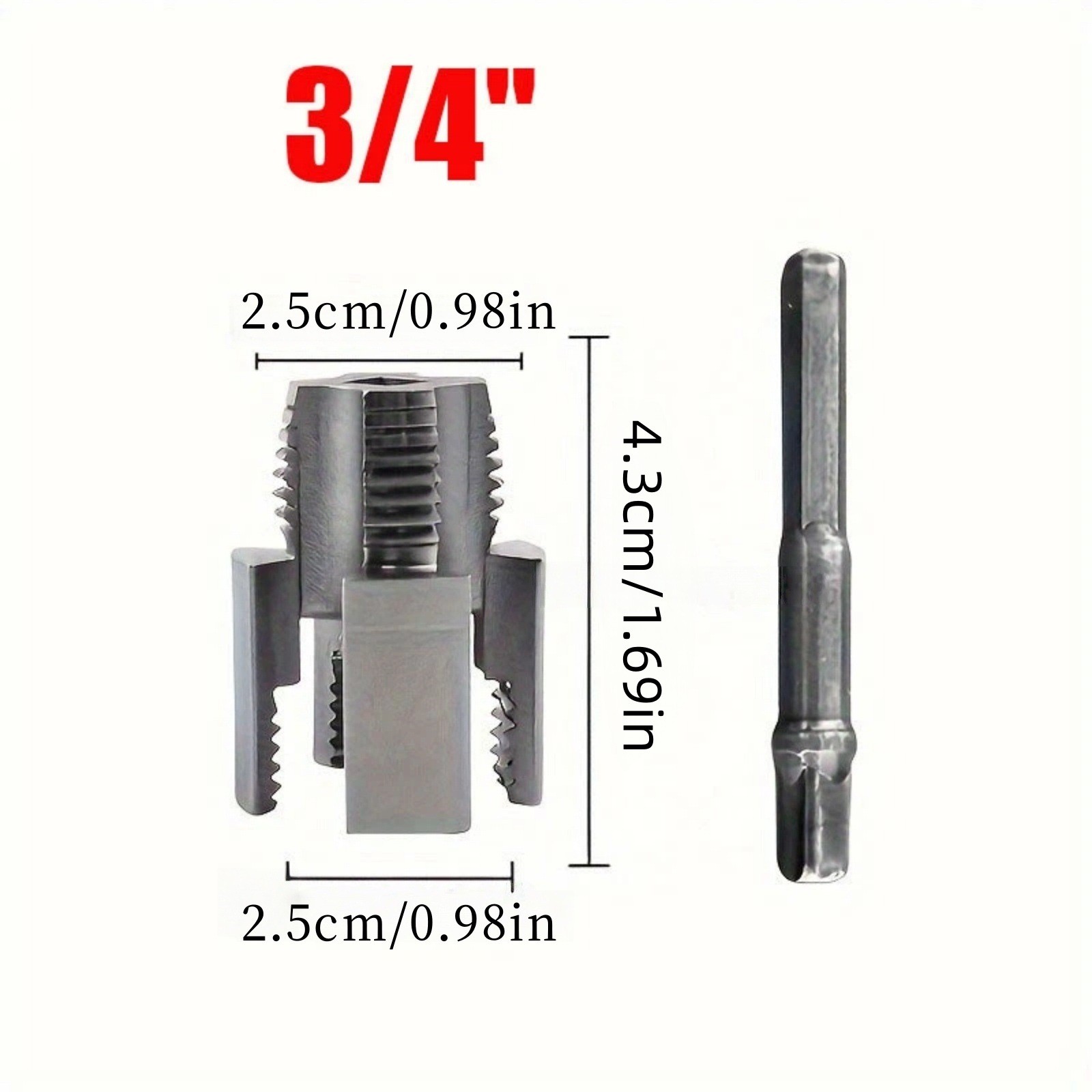 1× Integrated Internal and External Pipe Threading Repair Part Tool Set 1/2 inch