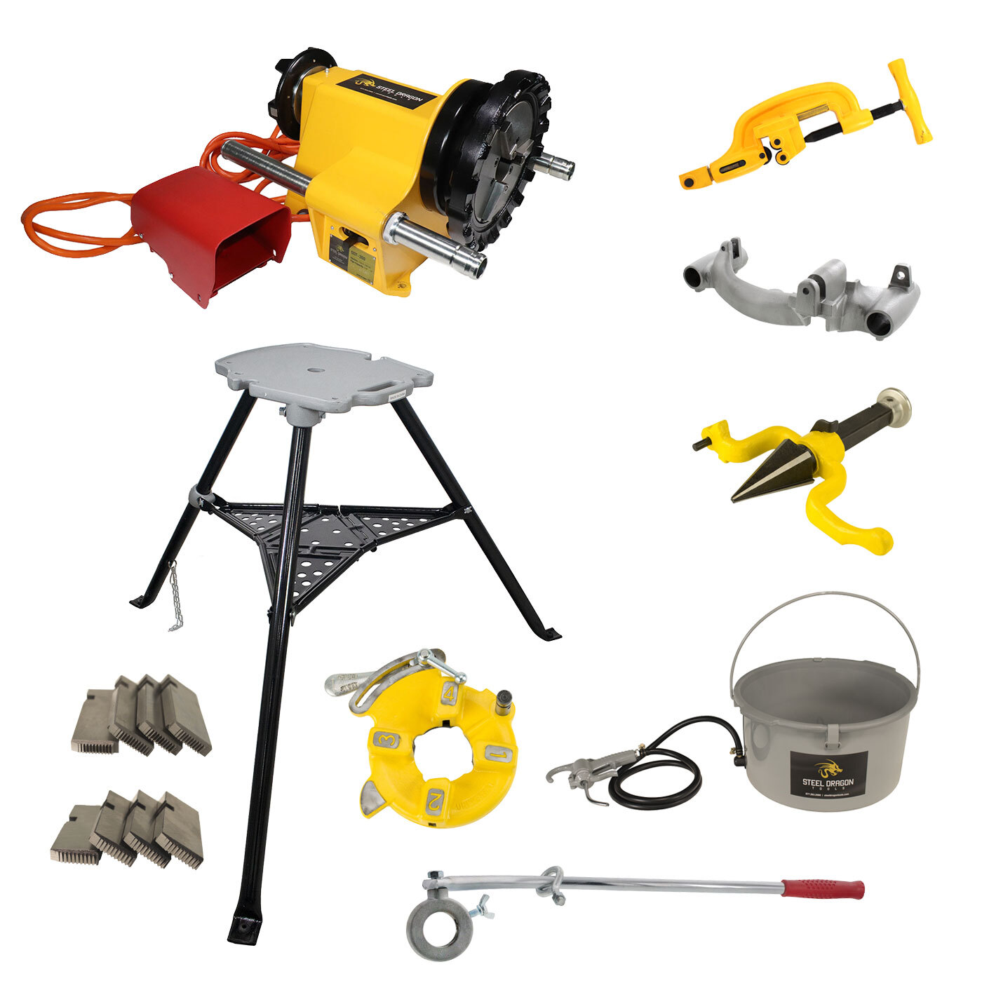 Steel Dragon Tools® 300 Pipe Threader Threading Machine fits RIDGID® 811A Dies