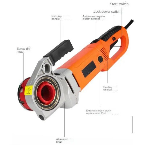 Hinged Plate Galvanized Pipe Threading Tool Electric Pipe Threading Machine