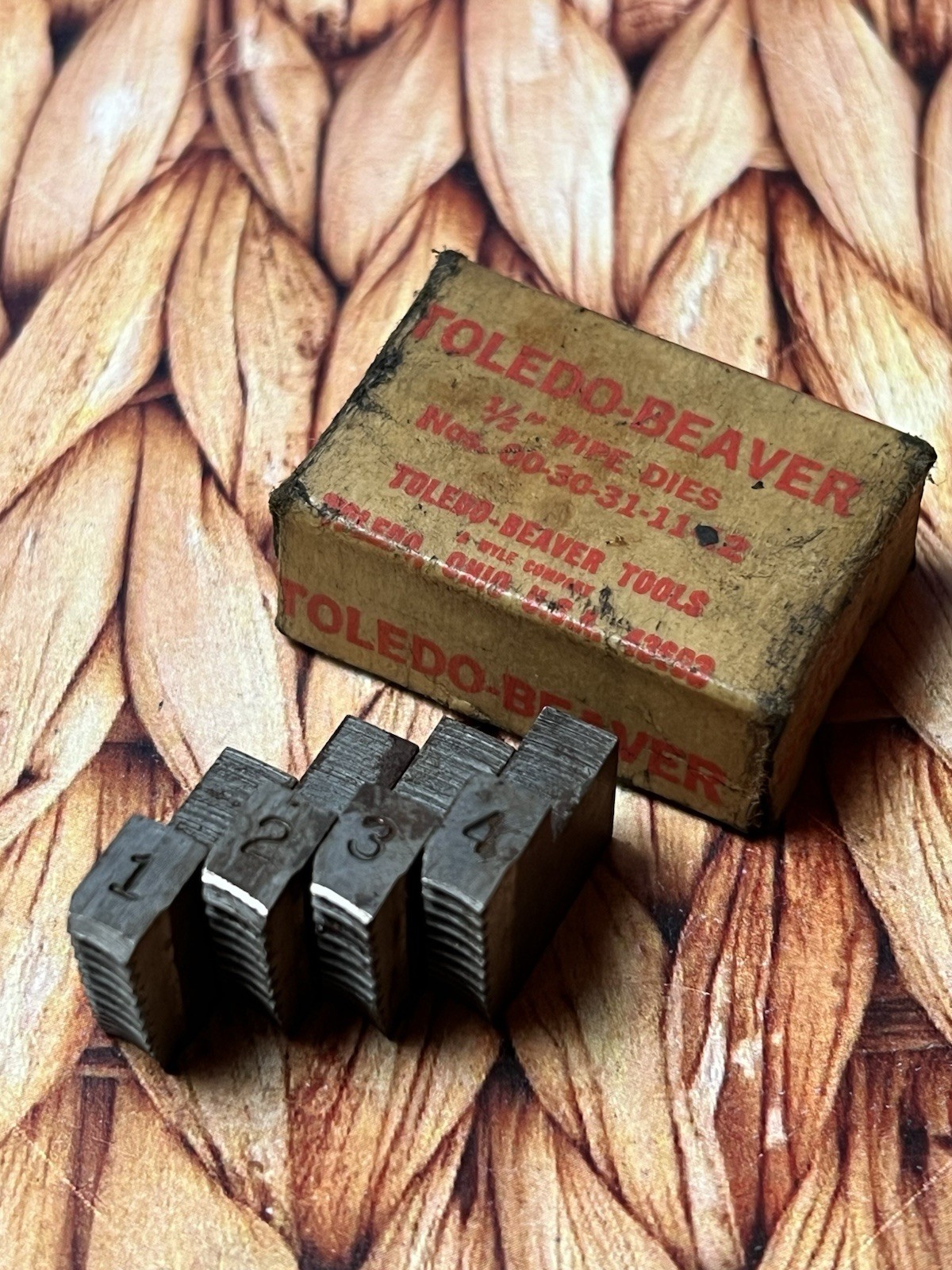 Toledo Beaver No 00-30-31-11-12. 1/2” NPT Pipe Dies C1