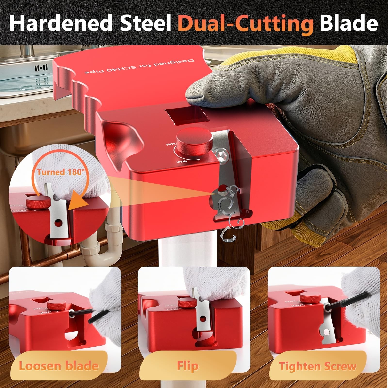 9-in-1 Adjustable PVC Pipe Deburring Tool Set, Chamfer & Reamer for Plumbing 0.5