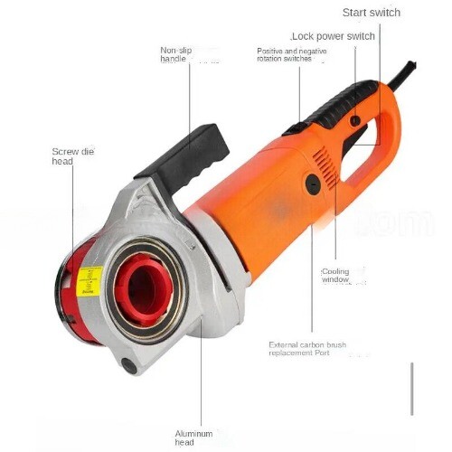 Hinged Plate Galvanized Pipe Threading Tool Electric Pipe Threading Machine