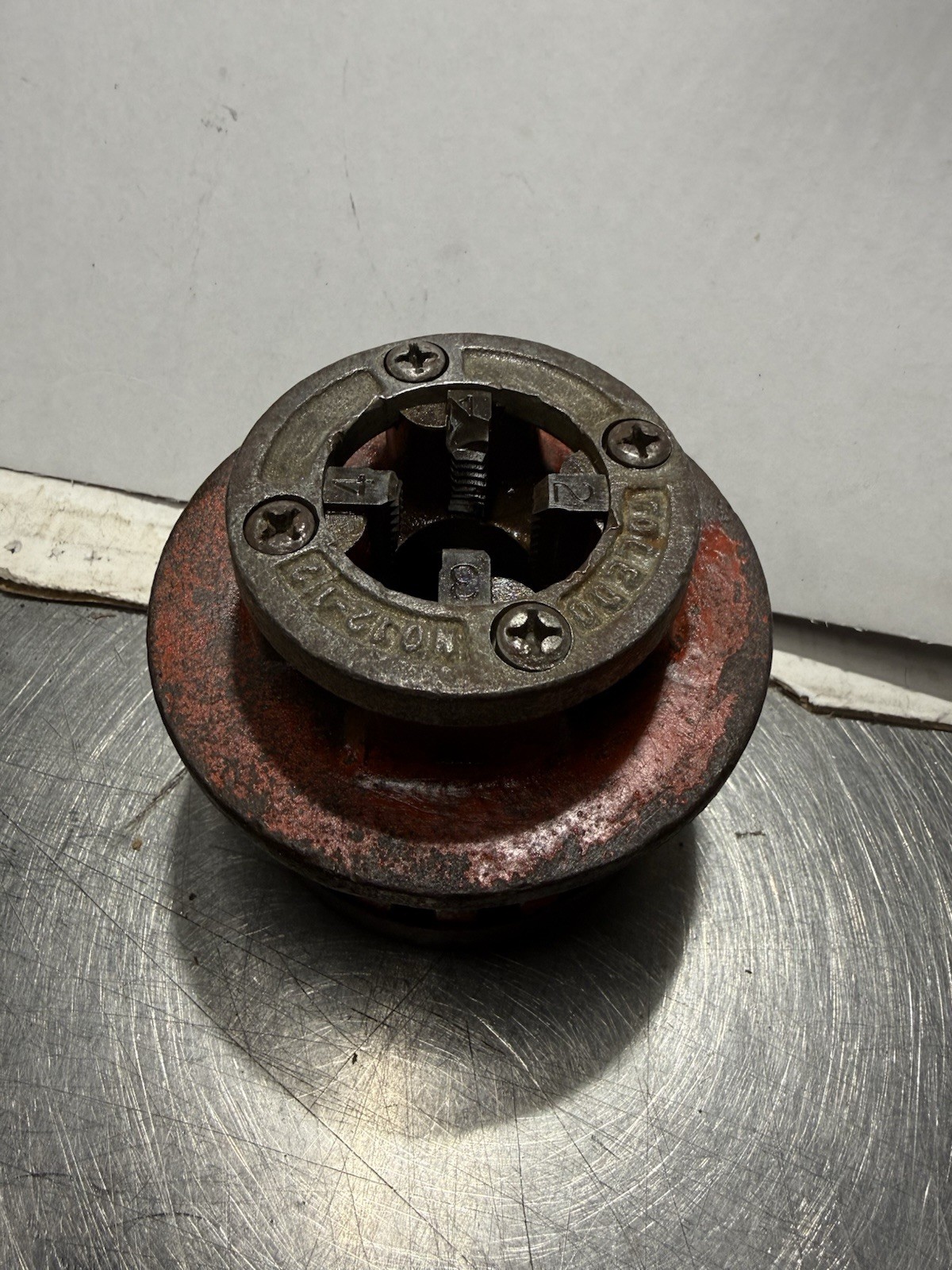 Vintage Toledo No. 12, 1/2” Pipe Threading Die Head 4 Chaser Cutter Tool USA