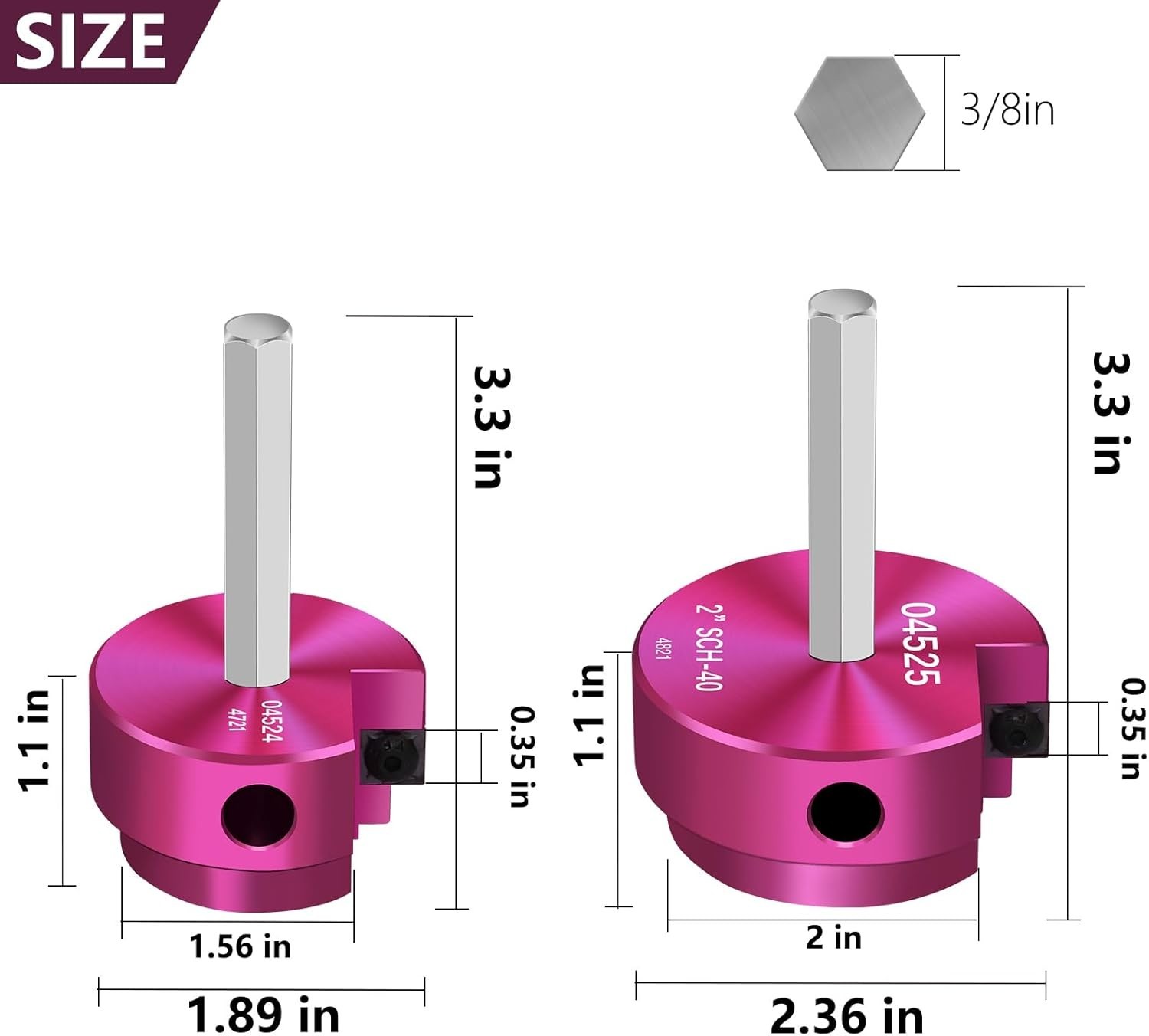 PVC Fitting Saver with Carbide Insert – 1-1/2″ & 2″ Reamers for Leak-Free Joints