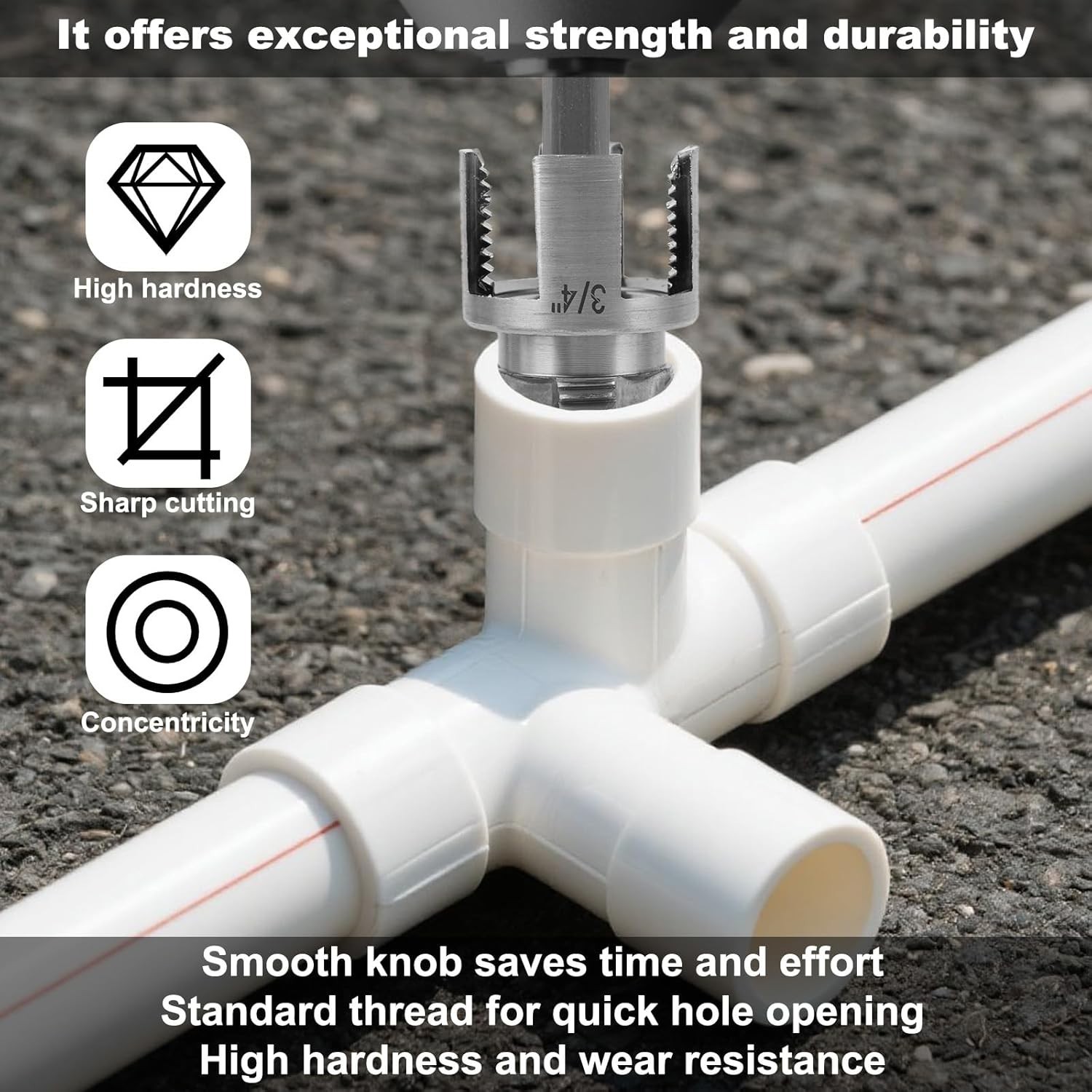 3PCS PVC Pipe Threading Tool Kit Internal External Thread Cutter 1/2 3/4 1 Inch